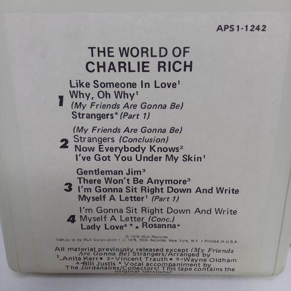 Charlie Rich + Jim Nabors 8-Track Cartridge Tape Lot Tested - Picture 3 of 5